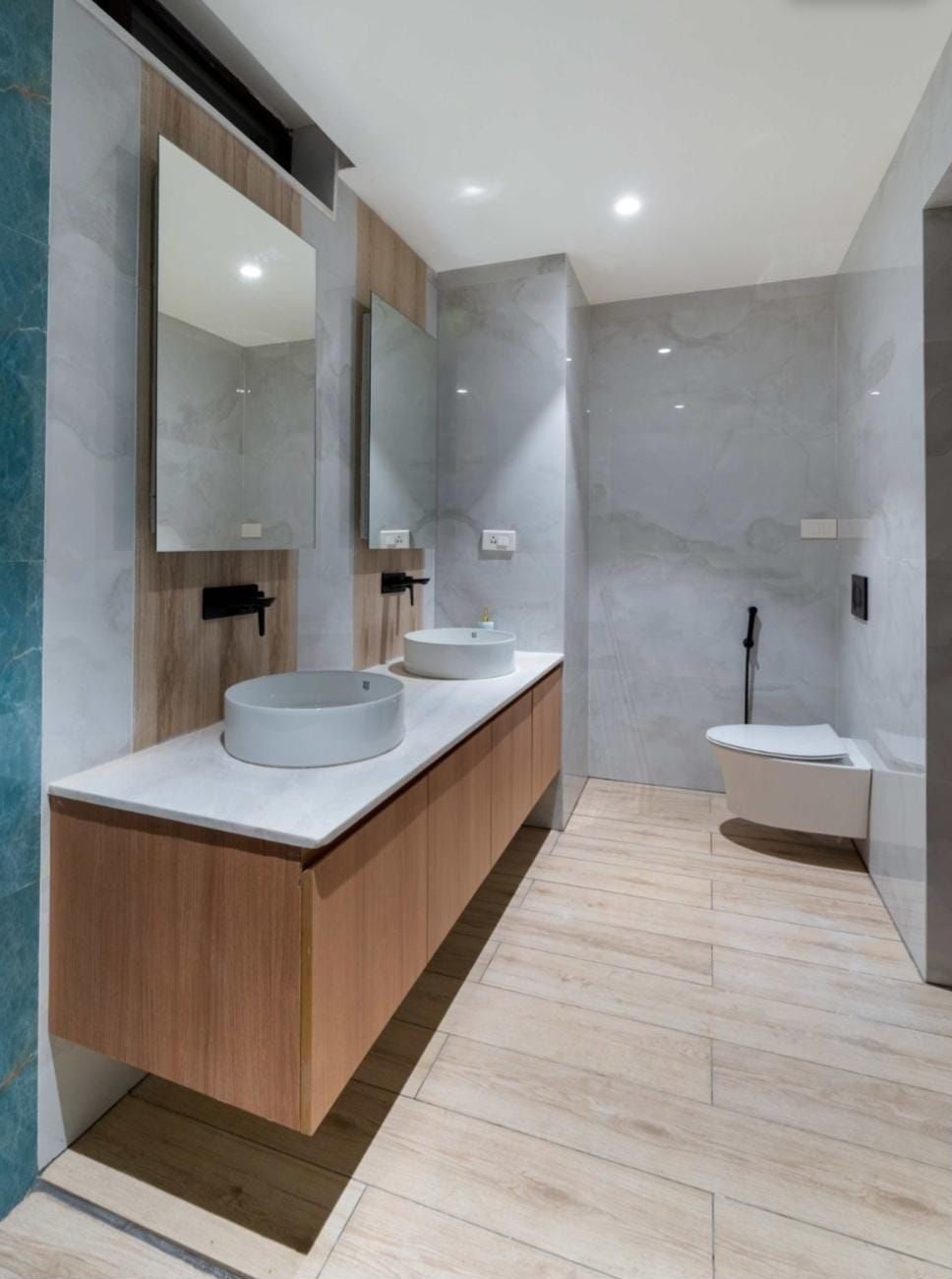 Bathroom with timber vanity