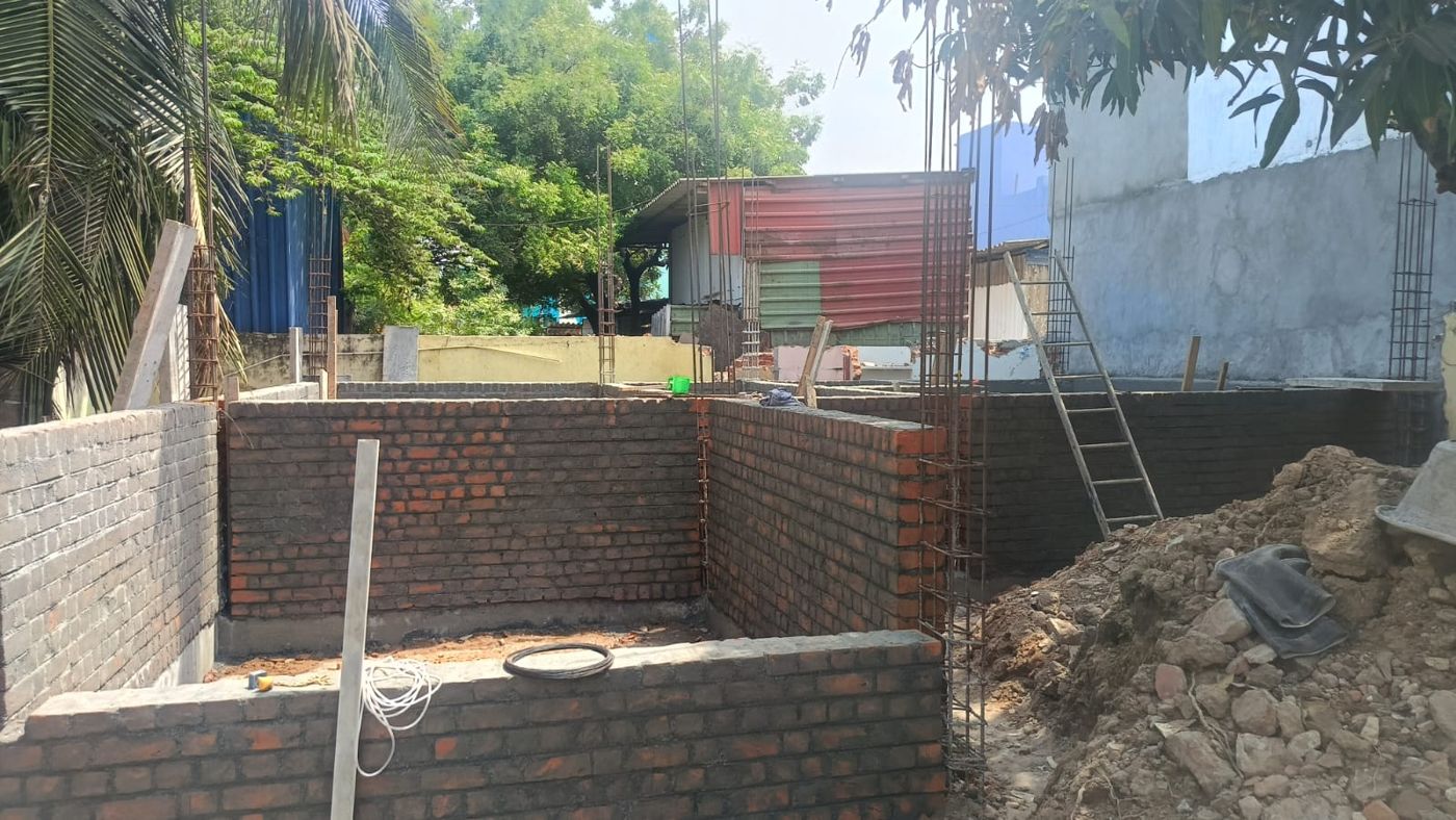 Brick masonry rising on site